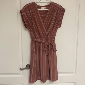 Large Pink / White Monteau Dress